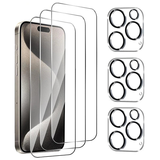 Pack Verre Trempé pour iPhone + Protection Objectif de Caméra